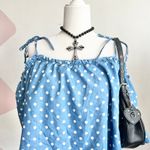 Active USA Denim Polka Dot Top, Y2K, Coquette, Retro, Indie‎ Sleaze, Cottagecore, 3XL Photo 1
