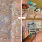 JONATHAN LOGAN LIGHT BLUSH PINK LINEN CROPPED TROUSERS W/FLORAL EMBROIDERY (24) Size 24W Photo 11