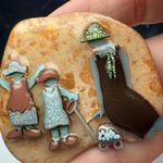 Lady Mom With Two Children Playing Signed Designs By Lucinda Brooch Pin Kids Photo 10