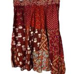 Sacred Threads  Women's M/L Boho Patchwork Skirt Red Orange Quilted Cottagecore Photo 0