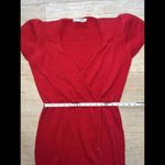 St. John  By Marie‎ Vintage Short Sleeve Sweater Dress Midi Red Button up Photo 3