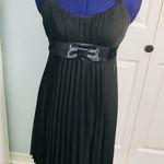 Love Tease Black Pleated Chiffon Halter Dress with Bow Size 7 Photo 1