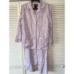 Nick and Nora Sleepwear Women's Pajama Set Easter Print Long Sleeve Pants L Purple Size L Photo 2