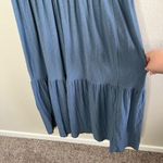 Nation Ltd Womens Thea Sweetheart puff sleeve Blue Smocked Waist Maxi Dress M Photo 3
