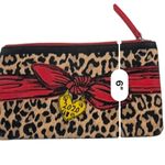 Brighton  Leopard Heart Canvas Zippered Pouch Cosmetic Makeup Bag Print Clutch Photo 7