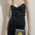 Vintage Unbranded Black Quilted Leather Medusa Sunburst Medallion Crossbody Bag Photo 6