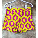 Anthropologie 'Cartonnier' Tailored Remy Shorts Hot Pink Yellow Green sz 4 Photo 9