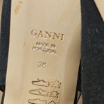 Ganni  Tie Back Kitten Heels Black‎ Suede Size 6 (36) Photo 5
