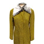 Newport News Wool Blend faux Fur Collar Midi Coat Size 6P Photo 4