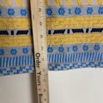 ZARA Woman Skirt Womens Medium Blue Yellow Jacquard Mini Geometric Pattern Photo 3