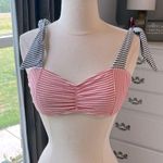 No Boundaries Red White Blue Striped Bikini Top Photo 2