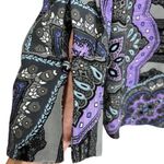 Denim & Co. Printed Split Y Neck Tunic with Flared Sleeves‎ S Gray Photo 5