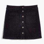 Madewell Madewel Stretch Buttoned Denim A-Line Mini Skirt in Black Frost Size 32 Photo 0