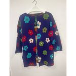 Women’s Artsy Gudrun Sjödén Funky Colorful Floral Cardigan Cotton S Purple Photo 1