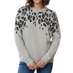 Saks 5th Avenue Saks Fifth Avenue Cashmere Sweater Cascading leopard print Photo 1