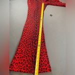 SheIn Red Leopard High waisted Flair Pants Size Small Photo 5