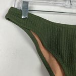 J.Crew NWT  Textured Curved Waist Cheeky Bikini Bottom Green Size Medium M NEW Photo 1