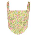 Trendy & Unique Yellow Floral Corset Top Sz S NWOT Photo 2