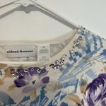 Alfred Dunner White Tan Blue Lilac Purple Floral Embellished 3/4 Sleeve Sweater Photo 4