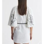 JOSLIN beaded 100% cotton shirt mini dress NEW White Size 2 Photo 6