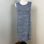 Anthropologie  Holding Horses Blue Fringed Kint Sweater Dress Small Photo 4