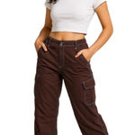 Nike SB Active Women’s XL Brown Cargo Capri Pants with‎ Teal Contrast Stitching Y2K Photo 0