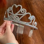 Women’s Glitter Costume Tiara One Size Princess Peach Cosplay Halloween VEUC Silver Photo 2