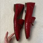 J. McLaughlin  Red Loafers Gold Hardware Size 11 Photo 2
