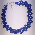 Elegant Blue Braided Seed Bead Beaded Boho Necklace Photo 0