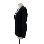 Helmut Lang Black Blazer Viscose Wool Contrast Lapel Collar Size 8 Photo 4