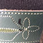 None Embroidered Bridle Stitch Belt Green Brass Photo 7