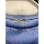 ZARA  Blue And Orange Polkadot Stretchy Half Sleeve Lightweight Blouse Photo 2