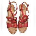 B.O.C. Born Jayne Wedge Slingback Sandals Cork Vacation Summer Red 8M Size 8 Photo 1