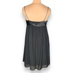 Vintage 90s Black Satin Babydoll Mini Slip Dress Embellished Evening Party Size 10 Photo 5