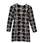 Club Monaco Kaisie Dress Black White 3/4 Sleeve Stretch Knit Lined Size 6 Photo 2