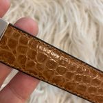 Coldwater Creek  Tan  Croc-Embossed Belt with Silver Buckle size 34 BNWOT Photo 4