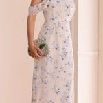 Rihoas White Floral Slit Strapless Maxi Dress Size M Photo 1