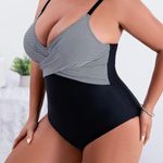 One Piece B2prity Women's  Swimsuits Tummy Control Front Cross Bathing Suits Slimming Swimsuit V Neck Swimwear Monokini Photo 4