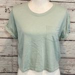 H&M  T-Shirt Cropped w Pocket Light Green-M Photo 0