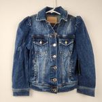 Retrofête Retrofete Ada Jean Jacket in Blue Size XXS Gold Buttons NWT Distressed Photo 0