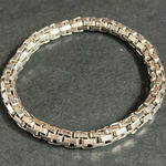 Vintage silver tone unisex‎ chainlink bracelet one size stretches Photo 0
