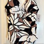 Lands' End Lands'‎ End Women's Floral Print V-Neck One Piece Swimsuit - Size L Photo 0