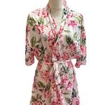Show Me Your Mumu Floral Kimono Robe With Belt By O/S White Pink Lightweight Photo 2