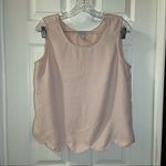 Paraphrase  Light Pink Scoop Neck Scalloped Hem Blouse M Photo 0