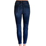 KANCAN Distressed Button Fly Skinny Raw Edge Denim Blue Jeans ~ Women's Size 26 Photo 1