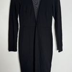 H&M  Black Mesh Sheer‎ Deep Vneck Black Dress CP Photo 0