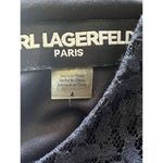 Karl Lagerfeld  Navy Blue White Color‎ Block Lace Sheath Dress Size 4 Sleeveless Photo 2