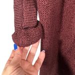 Forever 21 Maroon Knit Long Sleeve Opened Front Cozy Knit Cardigan Women Sz S Photo 3