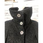 Maeve Maeva wool boucle coat cape with stand high neck in black size small Photo 3