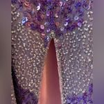 Y2K beaded purple prom dress striped Size L Photo 5